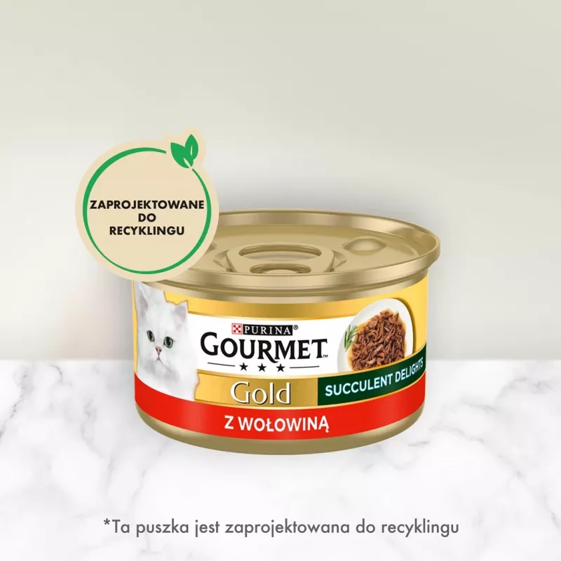 PURINA Gourmet Gold Succulent Delights Beef - mokra karma dla kotów - 85g