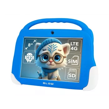 Tablet BLOW KidsTAB8 8 cali IPS HD Android 12, 1,6 GHz ośmiordzeniowy T606, 4 GB RAM, 64 GB, LTE, MicroSD