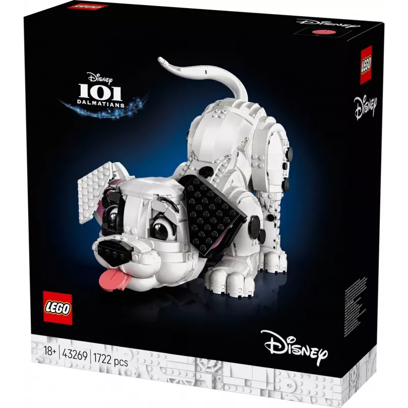 LEGO Disney 43269 101 Dalmatians Puppy kolekcjonerski zestaw konstrukcyjny — 1722 elementów, wysokość 220 mm, dla 18+