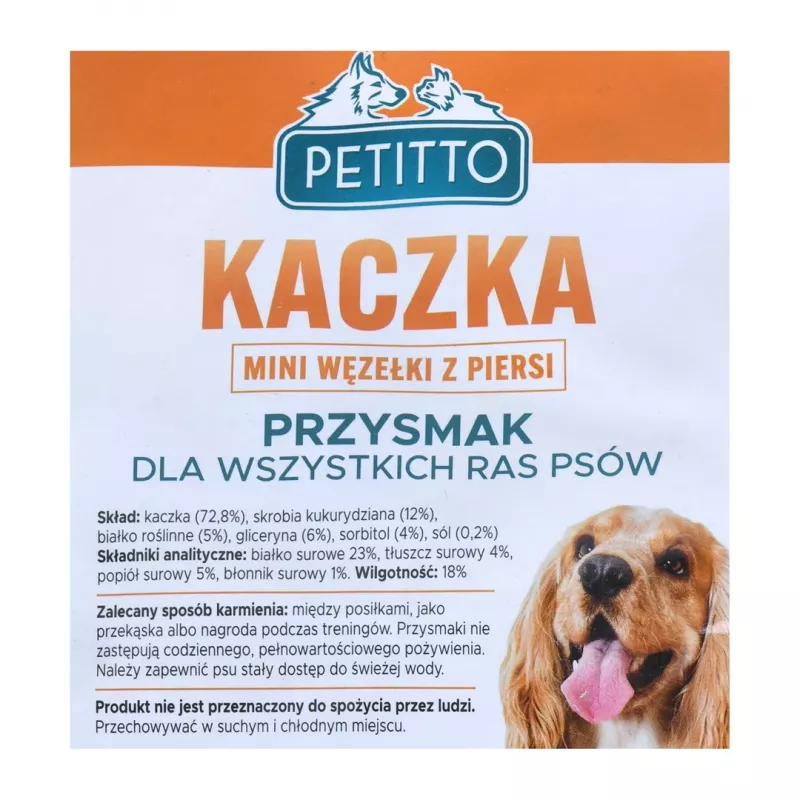 PETITTO mini węzły z piersi kaczki - przysmak dla psa - 500 g