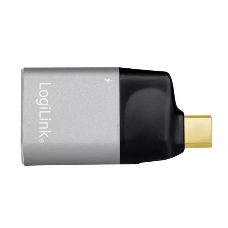 LogiLink USB 3.2 Gen2 Type-C adapter C/M to HDMI-A USB-C 4K PD alu czarno-szary