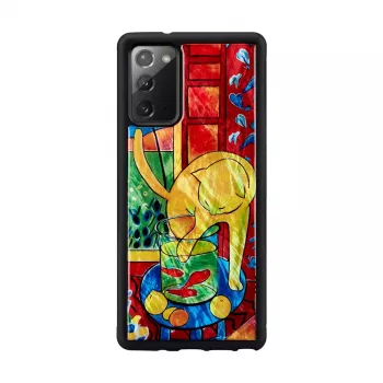 Etui ochronne iKins do Samsung Galaxy Note 20 z wzorem czerwonego kota i ryb
