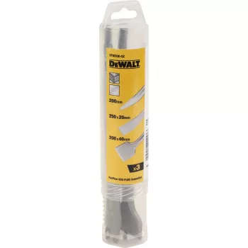 DeWALT 20 Mm X 250 Mm, 40 Mm X 250 Mm, 250 Mm SDS Chisel Set