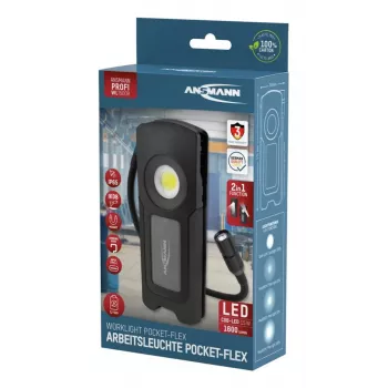 Ansmann WL1500R Pocket Flex LED Lampa ręczna Czarna 17,1 cm 6000K