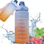 Butelka motywacyjna Extralink, butelka sportowa 2000 ml, niebiesko-pomarańczowa, BUT-993