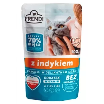 Mokra karma dla kota Frendi Kawałki w sosie z indyka, 100 g
