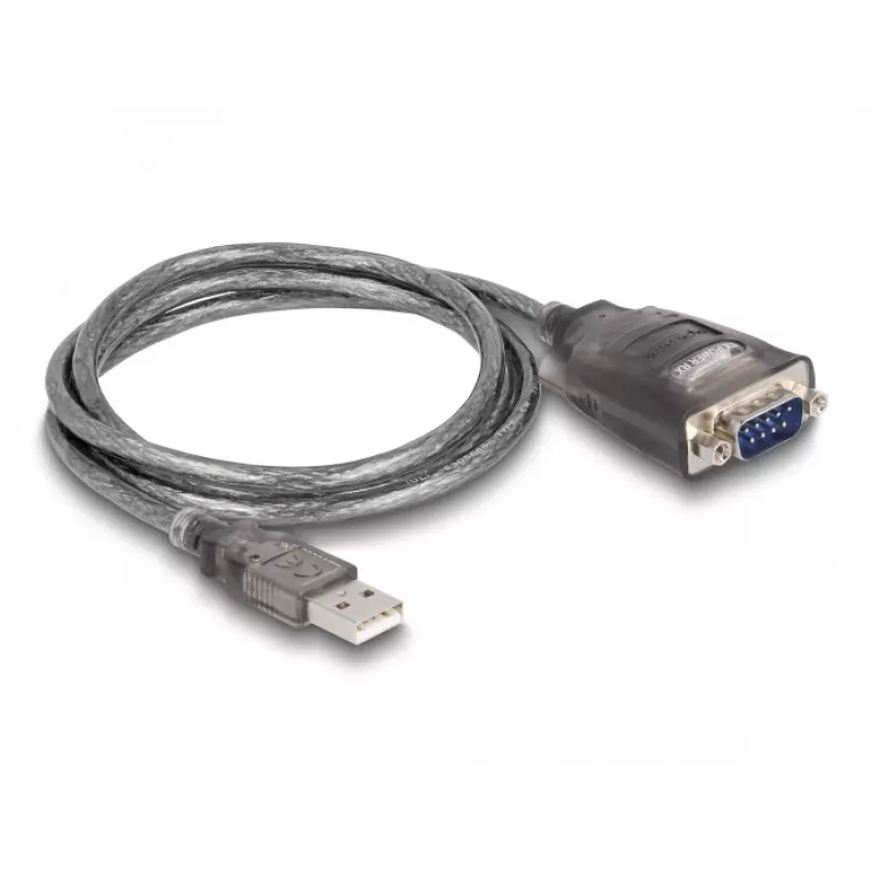 DeLOCK 61400 adapter złącza kabla USB A RS-232 Czarny