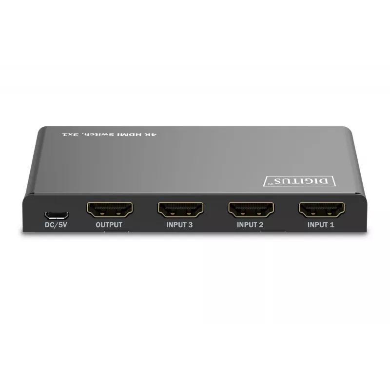 Digitus 4K HDMI Switch 3x1 Metal Czarny 18 Gbit/s