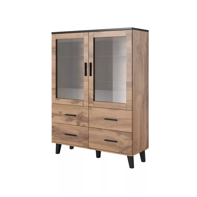 Zestaw mebli do salonu Cama LOTTA 2 (kredens 150 2D3DR + kredens 110 2D4DR + witryna 120 + stolik kawowy 110)