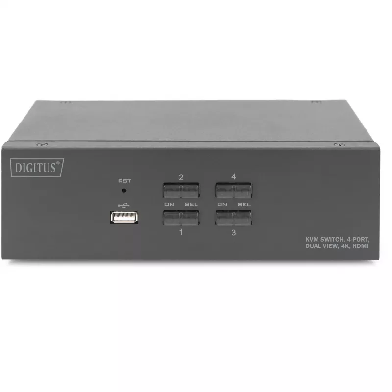 Przełącznik KVM Digitus DS-12883 4-portowy dwuekranowy 4K HDMI USB