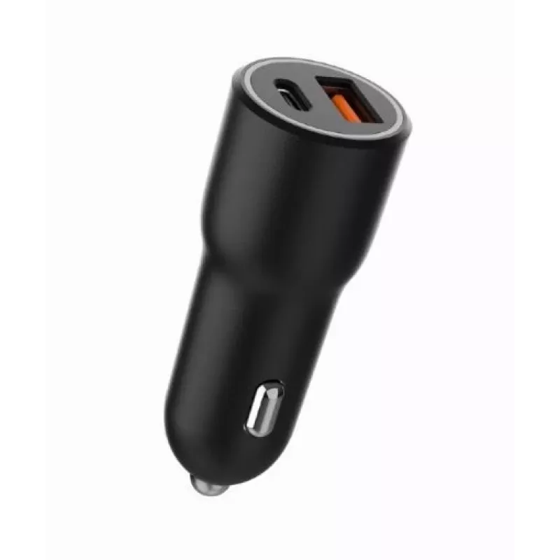 Ładowarka samochodowa do urządzeń mobilnych Gembird TA-UC-AC2PDQC38-CAR-01, USB-C, 38 W, 12–24 V, czarna
