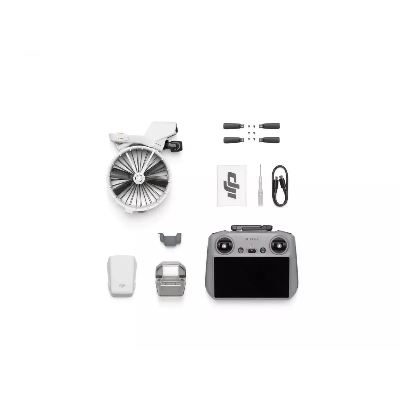 Dron DJI Flip 4 z kamerą 48 MP, 4K (3840x2160), akumulatorem 3110 mAh, 16 m/s, zasięgiem 14 000 m, 4 wirnikami, 0,249 kg, czarno-biały