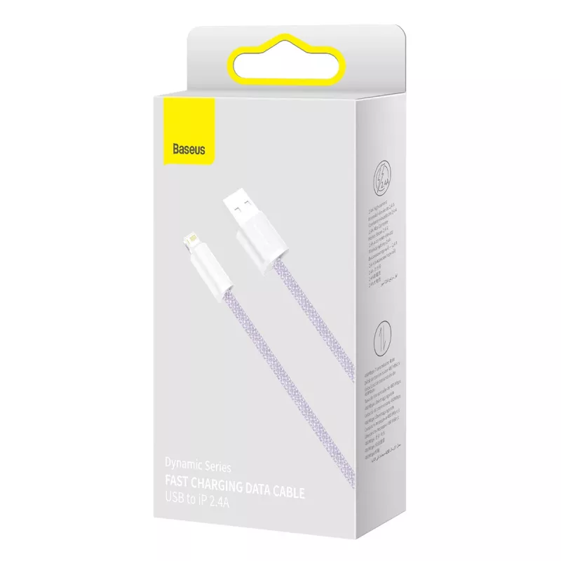 Kabel Baseus Dynamic USB na Lightning, 2.4 A, 2 m (fioletowy)
