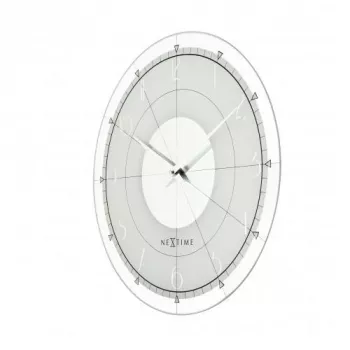 NeXtime klok 8125 Fancy Round, Ø43 cm, ścienna, biało-srebrna