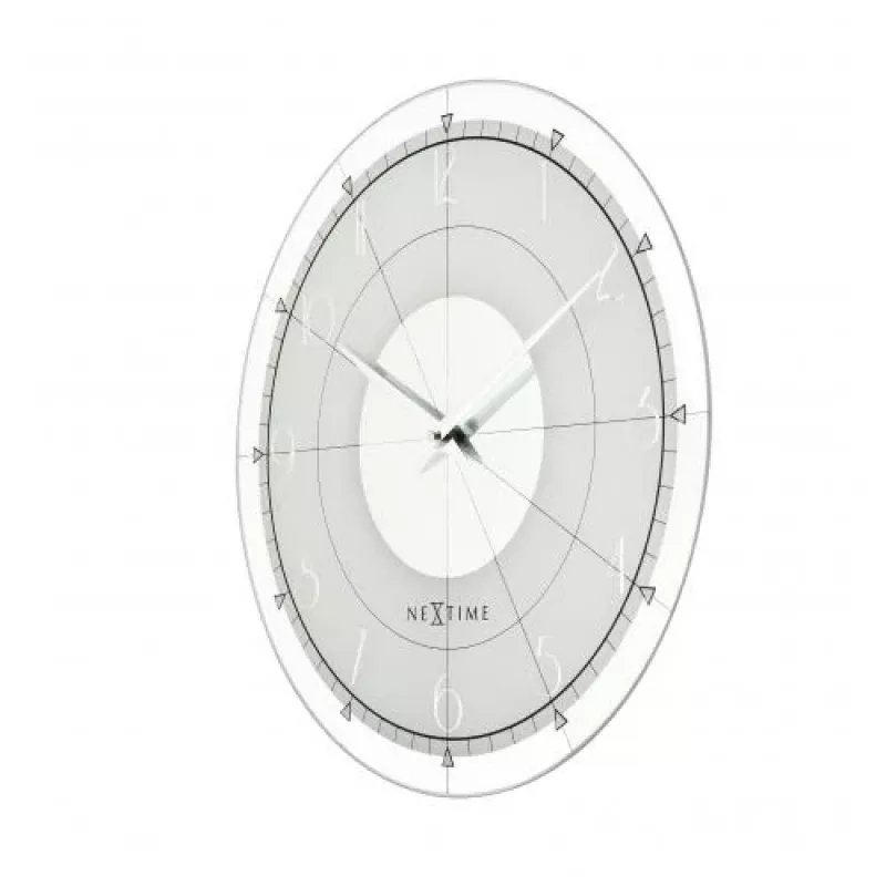 NeXtime klok 8125 Fancy Round, Ø43 cm, ścienna, biało-srebrna