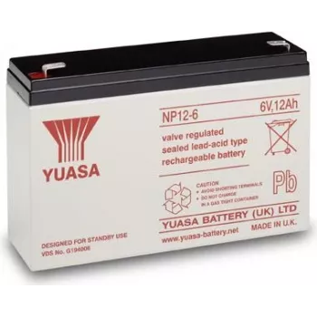 Yuasa NP12-6 - 12000 mAh - Szczelny kwasowo-ołowiowy (VRLA) - 6V - 2,05 kg - 50 x 151 x 94 mm (NP12-6)