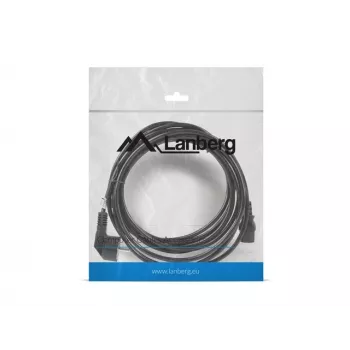 Kabel zasilający LANBERG CA-C13C-11CC-0050-BK — 5 m, złącze C13 do CEE7/7, kątowe C13