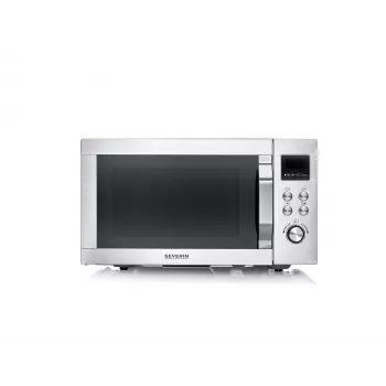 Kuchenka mikrofalowa kombinowana SEVERIN MW 7918, do zabudowy wolnostojącej, 25 l, 900 W, wyświetlacz LED, srebrna
