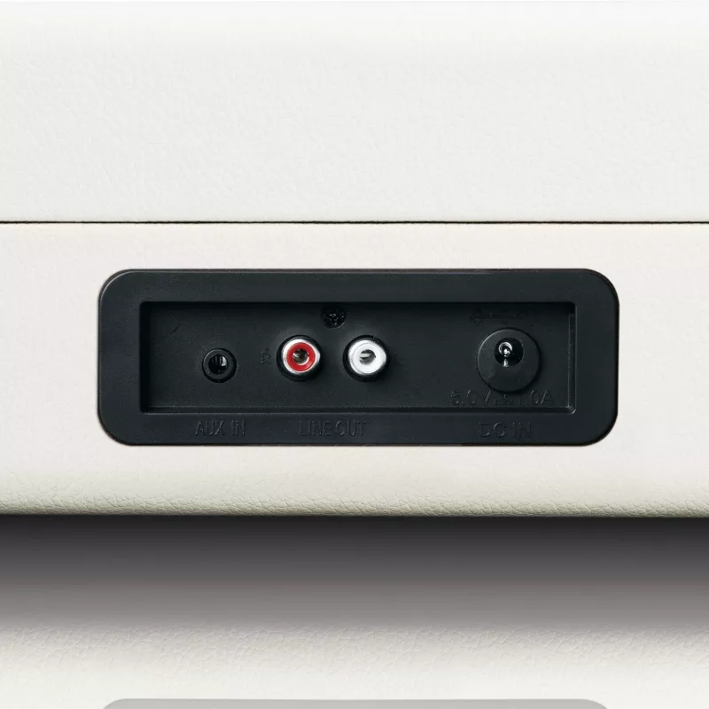 Gramofon z napędem paskowym Lenco TT-115CR kremowy — walizkowy odtwarzacz płyt, nagrywanie USB, Bluetooth 5.0, 33/45/78 RPM