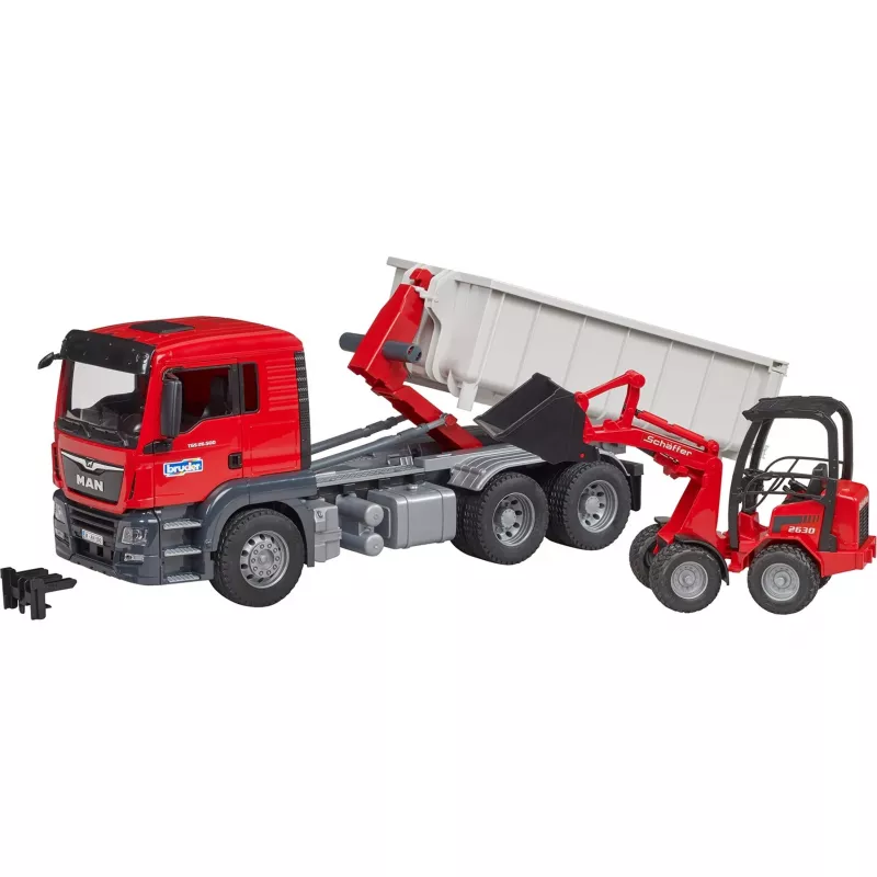 Zestaw ciężarówki i pojazdu gąsienicowego BRUDER MAN TGS Truck Wielokolorowy