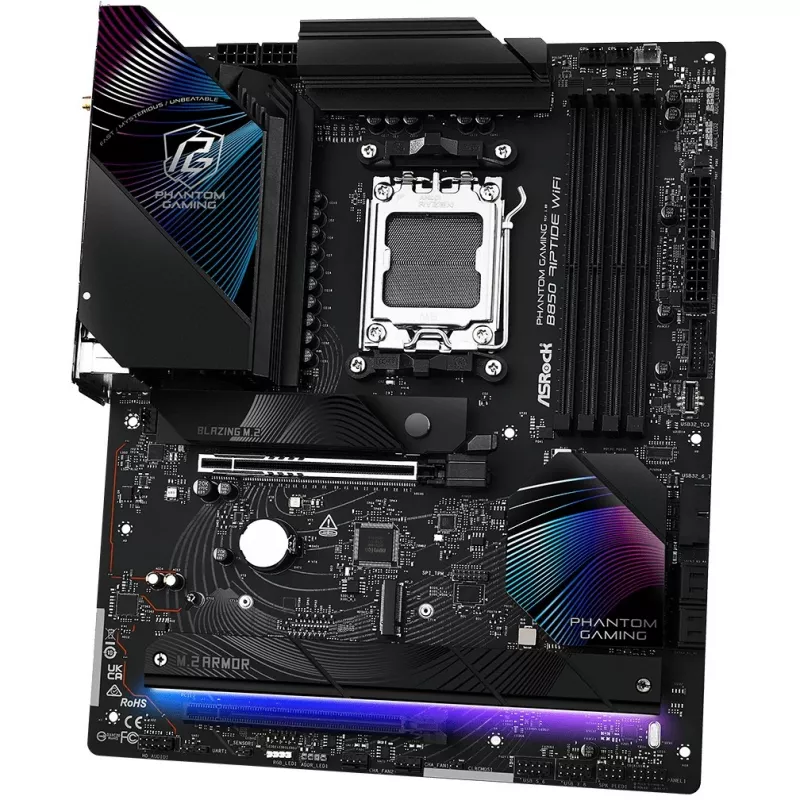 Płyta główna ASRock Phantom Gaming B850 Riptide WiFi — AMD B850, Socket AM5, ATX, DDR5, 4x M.2, Wi‑Fi 7, 2.5Gb LAN