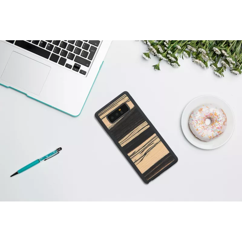 Etui na smartfon man and wood dla Samsung Galaxy Note 8 — wykończenie biało-hebanowe czarne