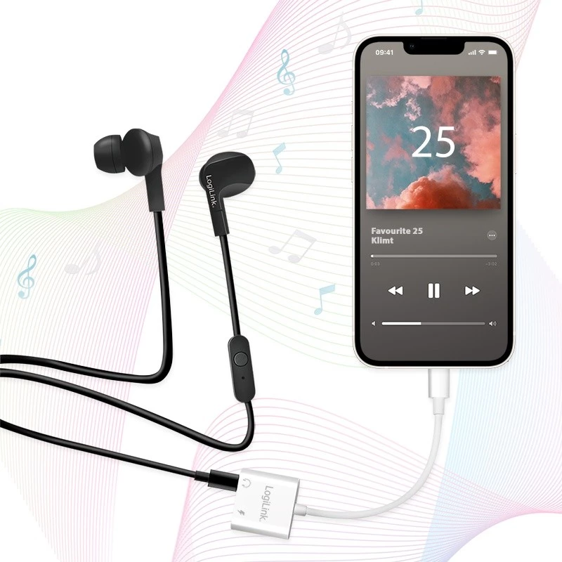 LogiLink Adapter audio USB-C USB-C/M na 2x USB-C/F 60W PD biały