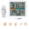 Termohigrometr MANTA MTO002W z czujnikiem zewnętrznym (150 cm), wewnątrz 0–+50°C, na zewnątrz -40–+70°C, wilgotność 20–95% RH, wskaźnik komfortu, zegar