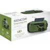 Przenośne radio FM/AM SENCOR SRD1000SCLGR z Bluetooth, ładowanie solarne/korbką/USB-C, akumulator 2000 mAh, IPX4, oświetlenie LED