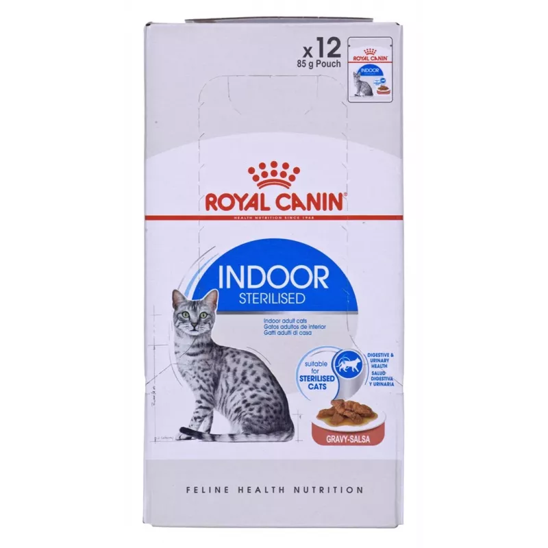 Mokra karma dla kota Royal Canin Indoor Sterilized saszetka 85 g — dorosłe koty sterylizowane przebywające w domu, smak drobiowy, opakowanie 12 x 85 g