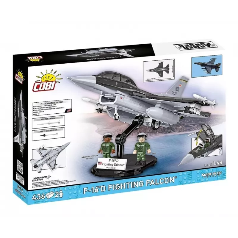 Zestaw konstrukcyjny Cobi F-16D Fighting Falcon, 436 elementów, skala nieokreślona