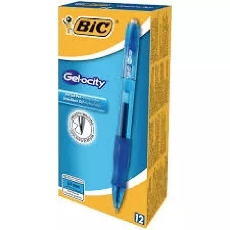 Długopis BIC 829158 — chowany na klips, niebieski tusz, przezroczysty korpus, opakowanie 12 szt.