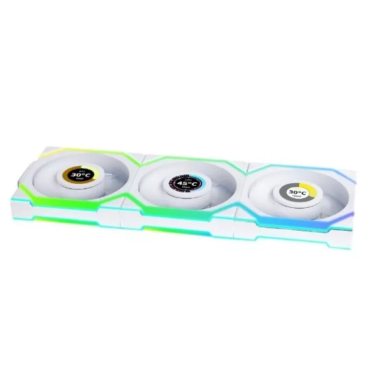 Wentylator Lian Li UNI FAN SL Wireless LCD 120 12 cm Biały 3 szt.