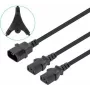 Manhattan Power Cord/kabel Y-Splitter, C14 męski do 2x C13 żeński (kettle lead), Monitor do CPU, 1,8 m, 10 A, Czarny, Zasila dwa urządzenia z jednego PDU, Przewód, Dożywotnia gwarancja