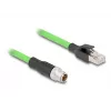 Kabel sieciowy DeLOCK M12 X-kodowany 8-pinowy męski do RJ45 męski PUR (TPU) 1 m