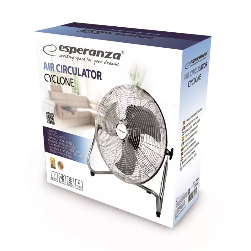 Wentylator cyrkulacyjny 18'' ESPERANZA EHF006 CYCLONE Chrom