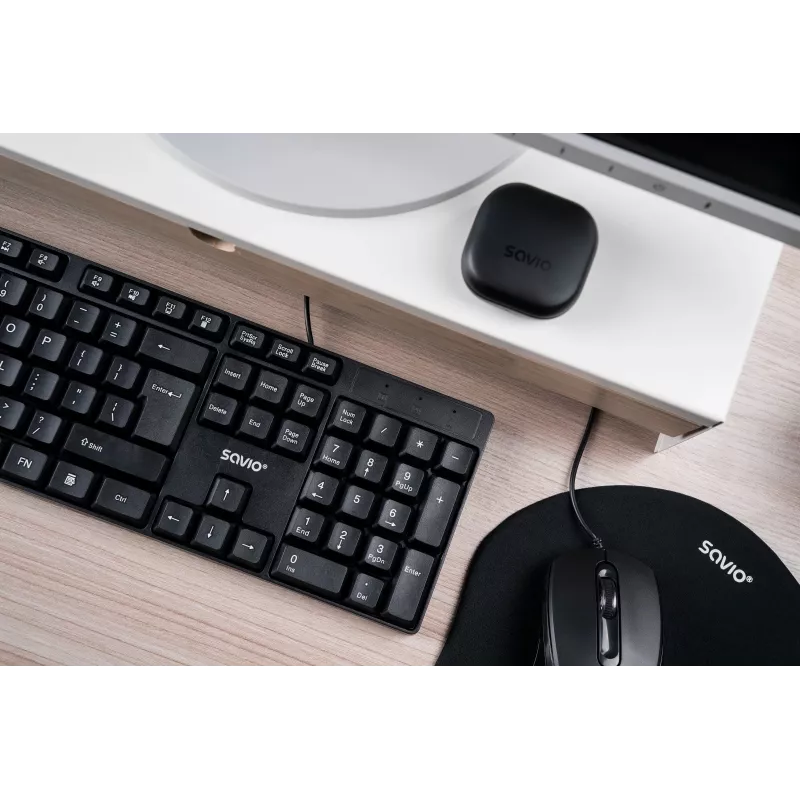 Klawiatura Savio KB-01 do domu/biura USB QWERTY US English Czarna
