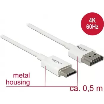 Kabel HDMI DeLOCK 85141 0,5 m HDMI Typ A Typ C Biały