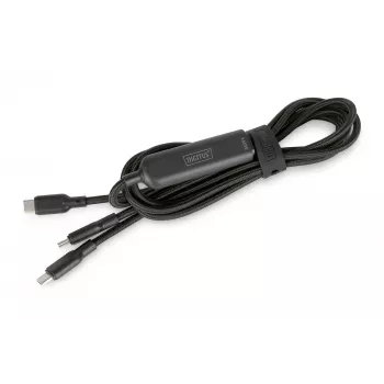 Kabel ładujący DIGITUS USB-C 2w1 140 W, USB-C na 2×USB-C, 1,8 m, USB 2.0, czarny