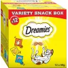 Przysmaki dla kota Dreamies ser, kurczak, łosoś zestaw 12×60 g — mięsne stałe przekąski, białko 31%, tłuszcz 21%