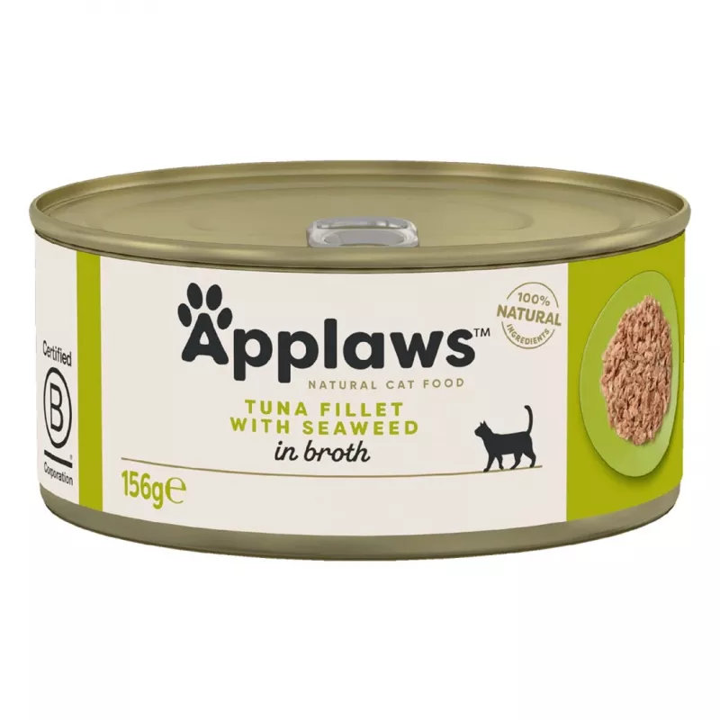 APPLAWS Filet z tuńczyka z wodorostami w bulionie - mokra karma dla kota - 156g