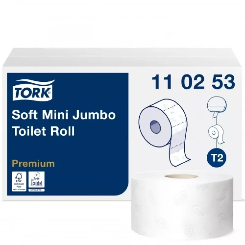 Papier toaletowy Tork PREMIUM MINI JUMBO T2 110253, 2 warstwy, 9.7 cm x 170 m, biały, 12 szt.
