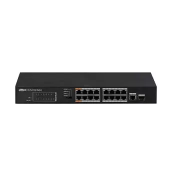 Dahua Technology PFS3117-16ET-135 przełącznik sieciowy Niezarządzalny L2 Fast Ethernet (10/100) Power over Ethernet (PoE) Czarny