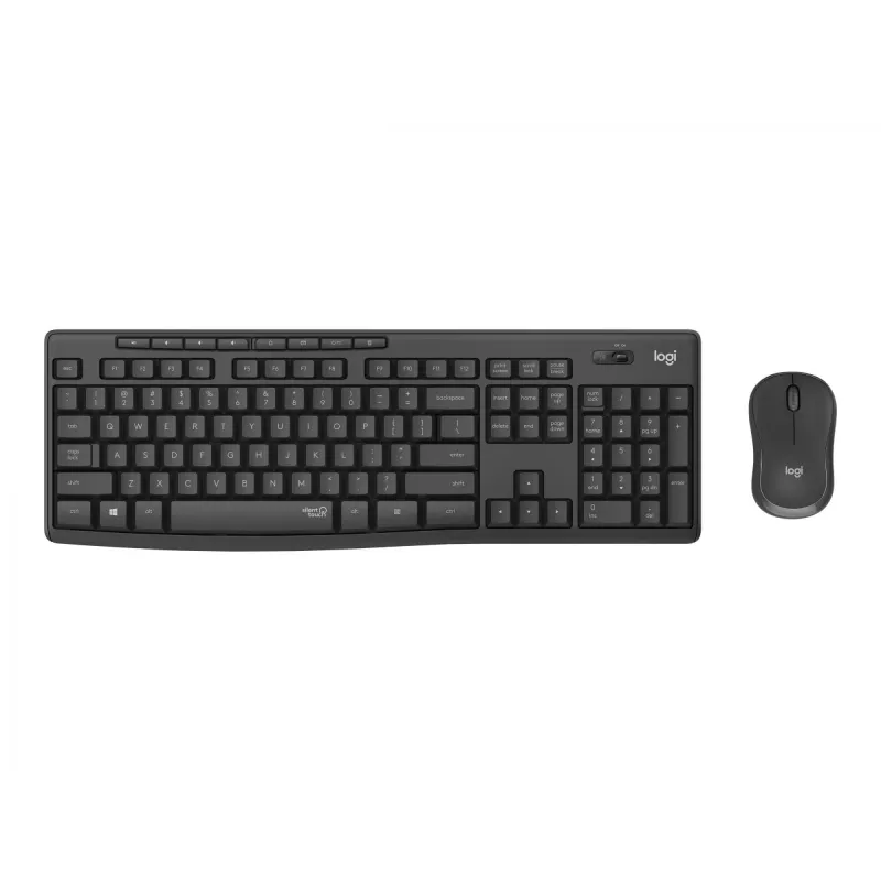 Logitech MK295 Silent - zestaw klawiatura i mysz - bezprzewodowy - 2,4 GHz - grafitowy - układ węgierski