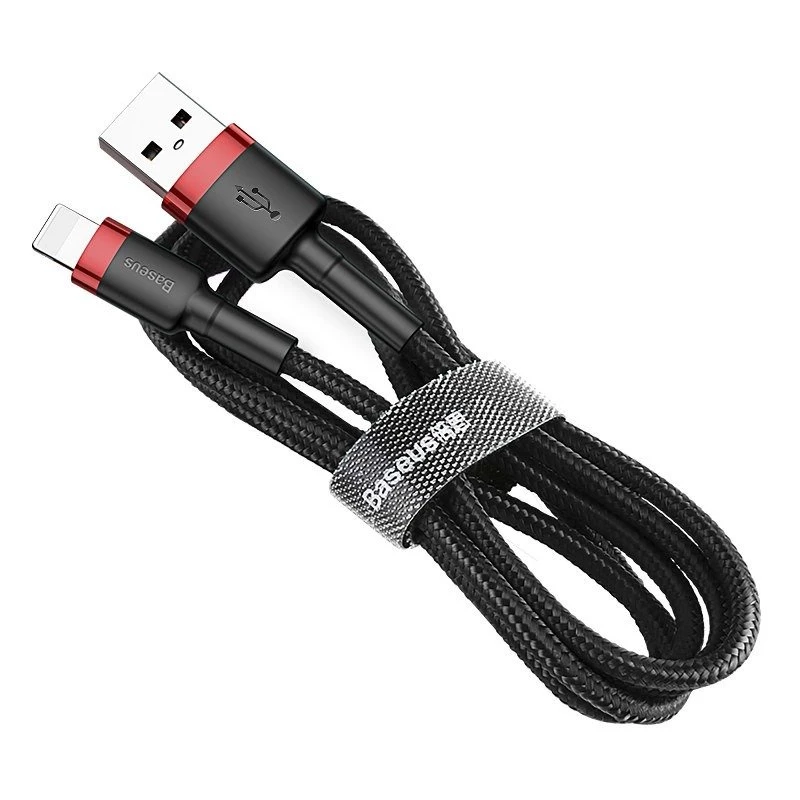 Kabel USB-A do Lightning Baseus Cafule 2.4A QC 3.0, 1 m — czarno-czerwony