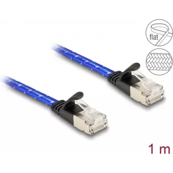 Kabel sieciowy DeLOCK RJ45 płaski Cat.6A 1m niebieski