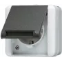 Gniazdo wtyczkowe CEE 7/3 Jung 820 W — obudowa termoplastyczna IP44, 250 V 16 A, czarno-biały