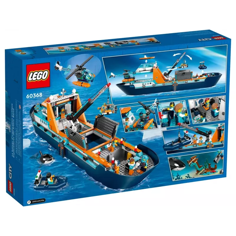 Zabawka konstrukcyjna LEGO City Statek Badawczy Arktyczny 60368 — 815 elementów, 7+ lat, zawiera 4 minifigurki