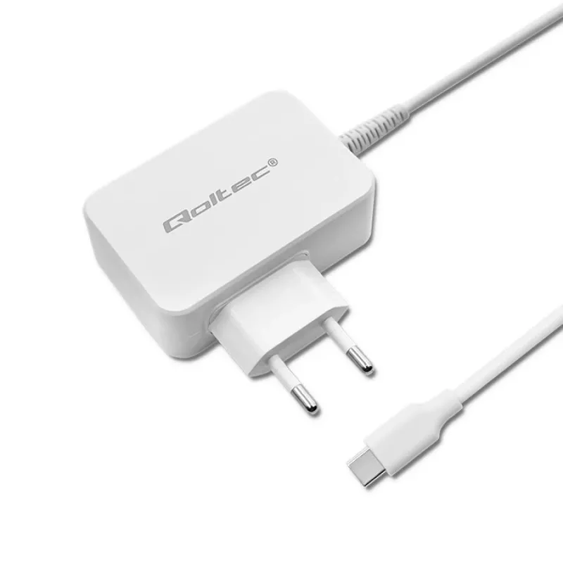 Zasilacz QOLTEC 51039 65W AC-to-DC 220–240V 20.3V/3.25A Type C biały, kabel 1.7 m