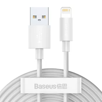 Kabel do telefonów komórkowych Baseus TZCALZJ-02 biały 1,5 m USB A Lightning